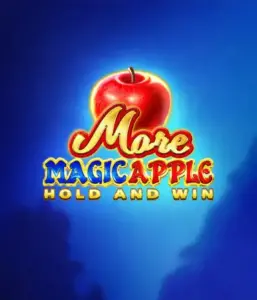 Step into the enchanting world of the More Magic Apple slot game by 3 Oaks Gaming, highlighting a luminous red apple on a deep blue background. This image captures the magical theme of the game. Suited for lovers of magical themes, the vibrant colors and appealing artwork draw players into the game's magical world. 