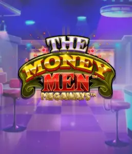 Dive into the exciting world of The Money Men Megaways game by Pragmatic Play, showcasing a vibrant logo with glittering stars against a luxurious casino backdrop. This graphic portrays the energy and allure of Megaways slots with its stunning design and colorful ambiance. Perfect for slot game lovers craving high-energy gaming. 