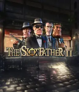 Enter the nefarious world of The Slotfather Part II game by Betsoft, showcasing four iconic mafia characters in front of a dark urban backdrop. This graphic depicts the dramatic essence of the mobster lifestyle with its striking character design and ominous setting. Ideal for players attracted to mafia stories, offering a captivating escape. 